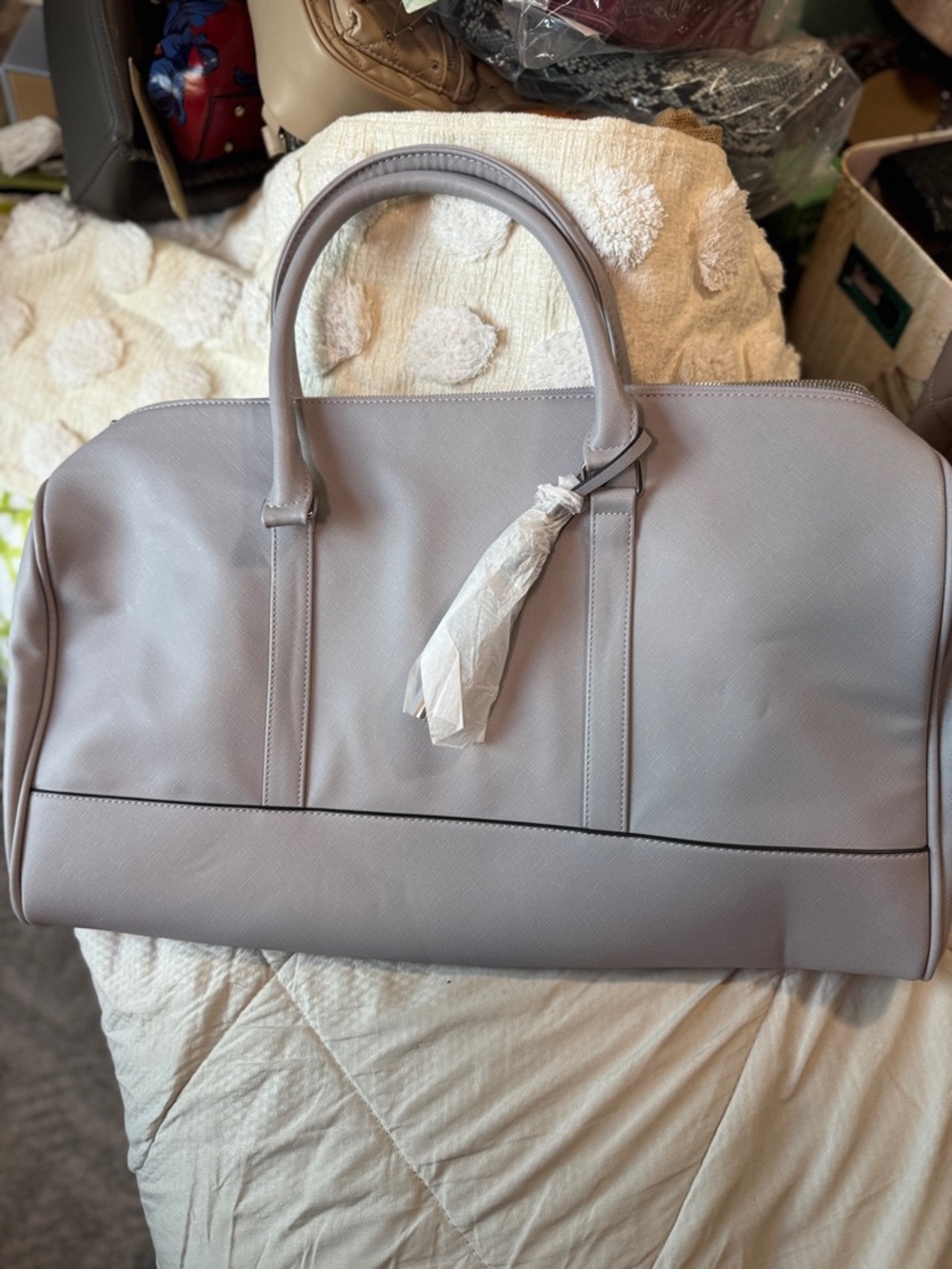 Elegant Gray Travel Tote Bag for Women